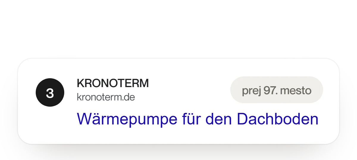 Kronoterm na 3. mestu za Wärmepumpe Dachboden, prej 97. mesto
