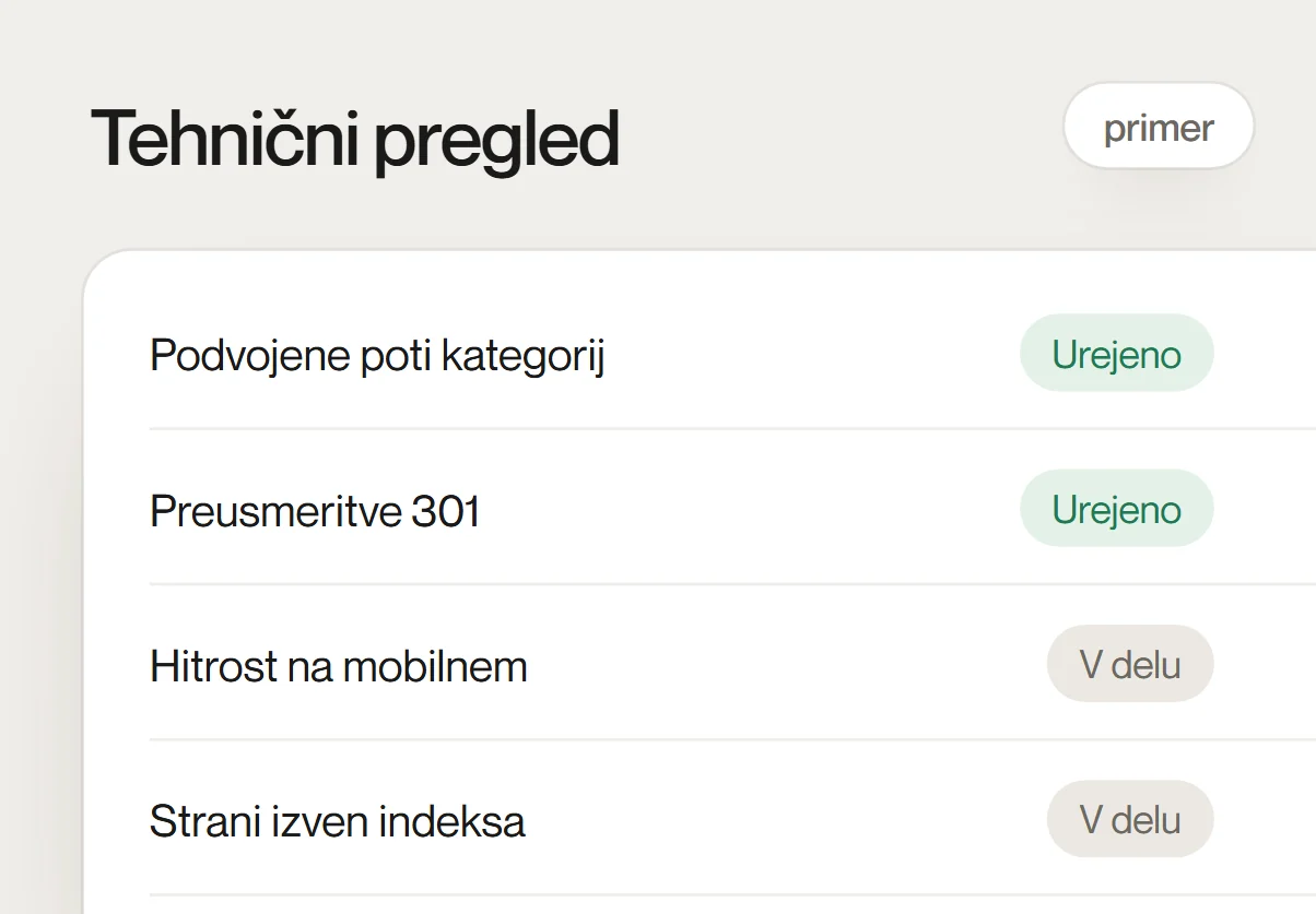 Tehnični pregled: urejene napake in ocena 92