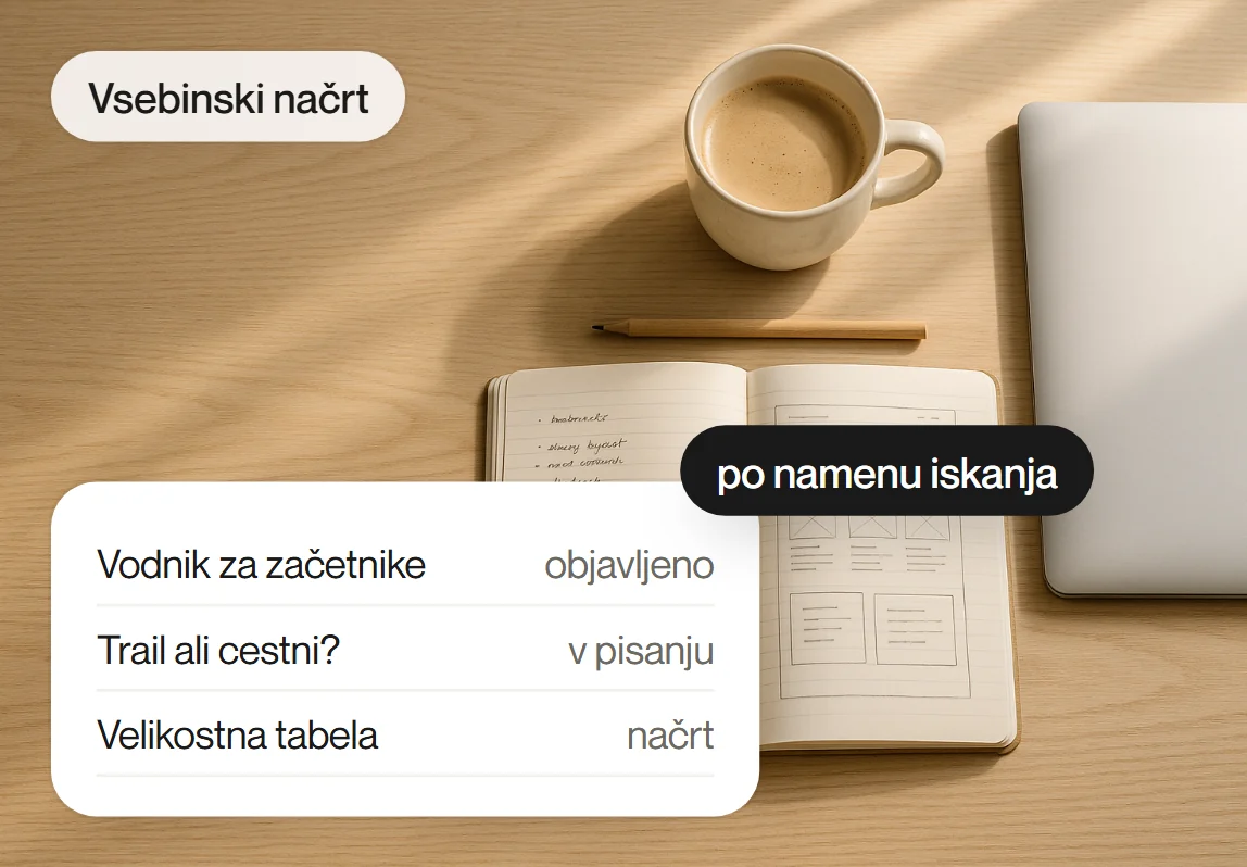 Vsebinski načrt po namenu iskanja