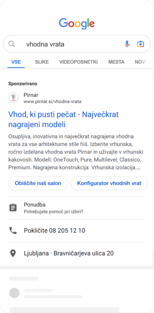 google ads za vodilna podjetja s pomočjo butične digitalne agencije notic primer oglasa 08