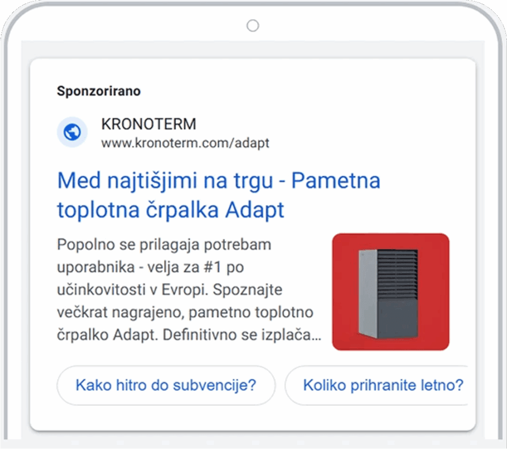 google ads za vodilna podjetja s pomočjo butične digitalne agencije notic primer oglasa 10
