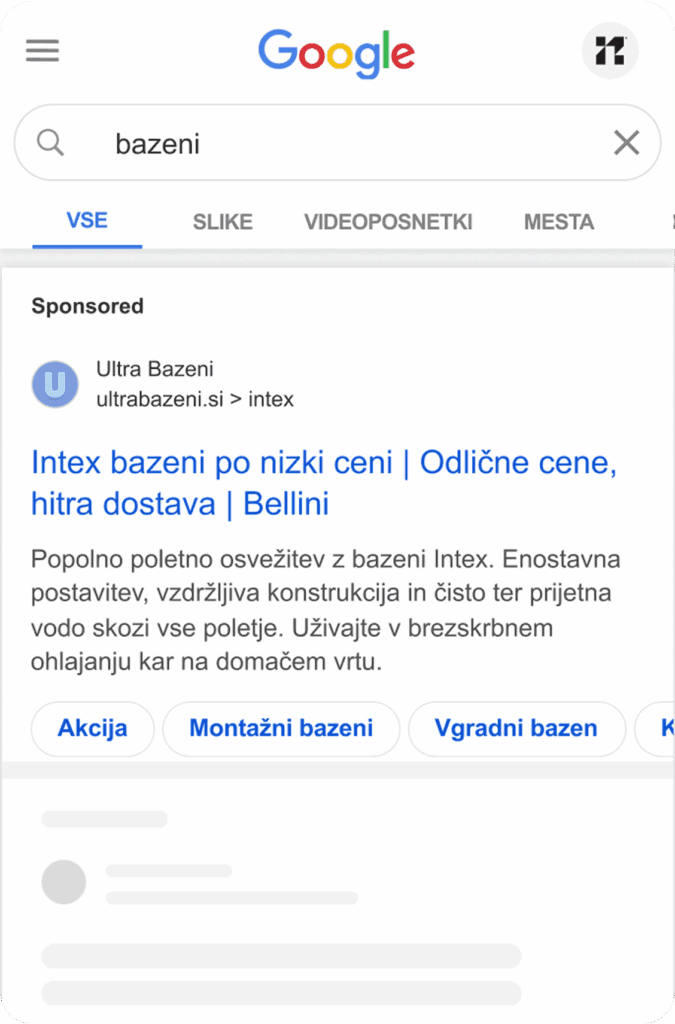 google ads za vodilna podjetja s pomočjo butične digitalne agencije notic primer oglasa 11