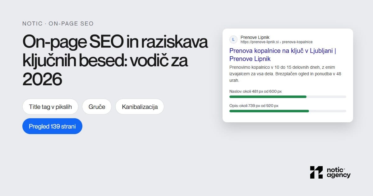 Notic Agency on-page SEO and keyword research guide 2026