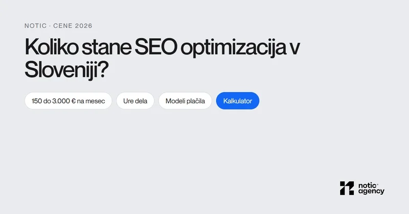 Koliko stane SEO optimizacija v Sloveniji?