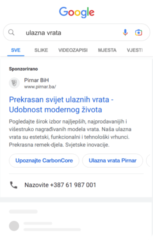 google oglaševanje za vodilna podjetja s pomočjo butične digitalne agencija, primer oglasa 03